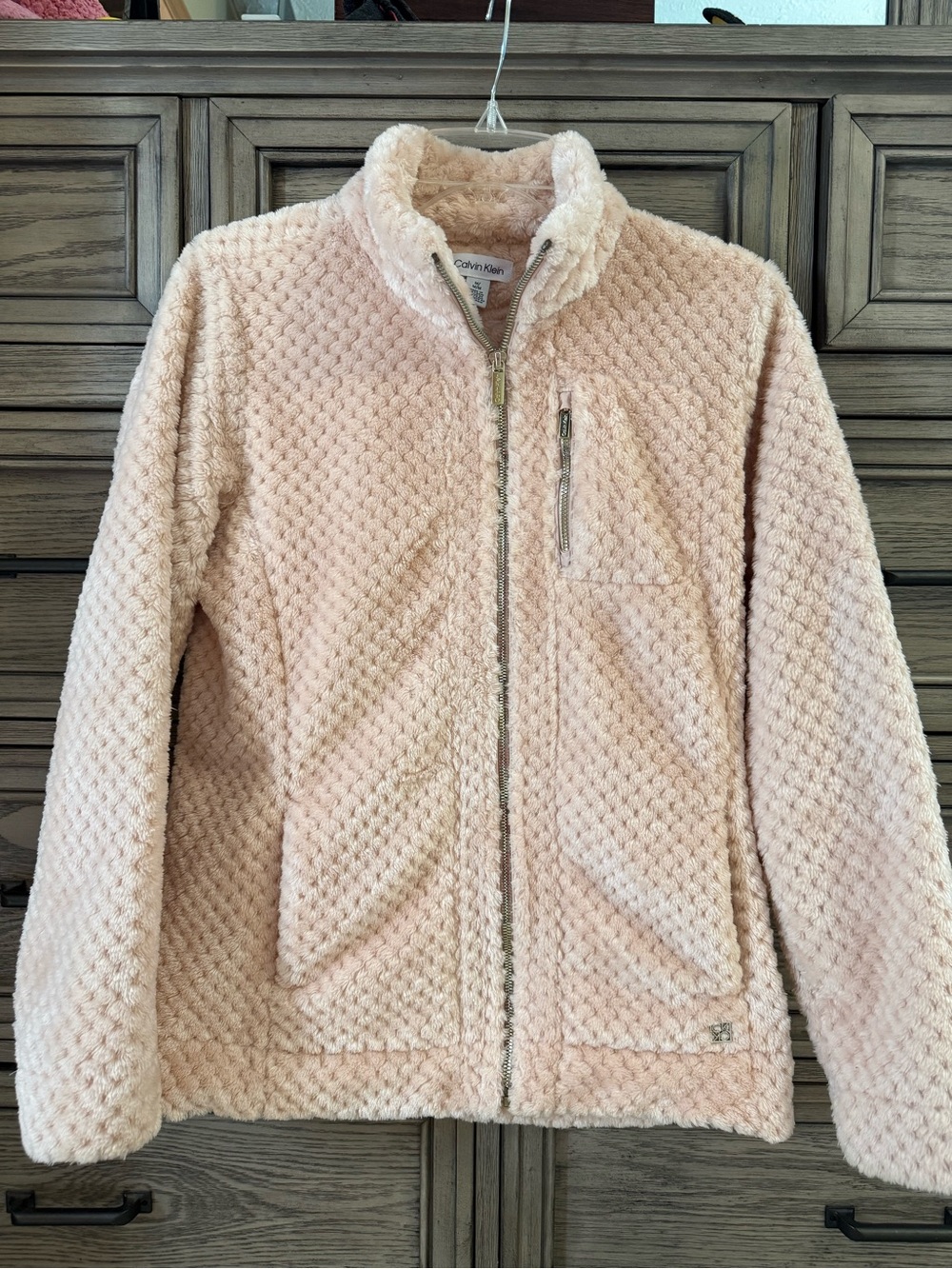 Calvin Klein Performance Textured Grid Fleece Full Zip Jacket M8XET887 Medium